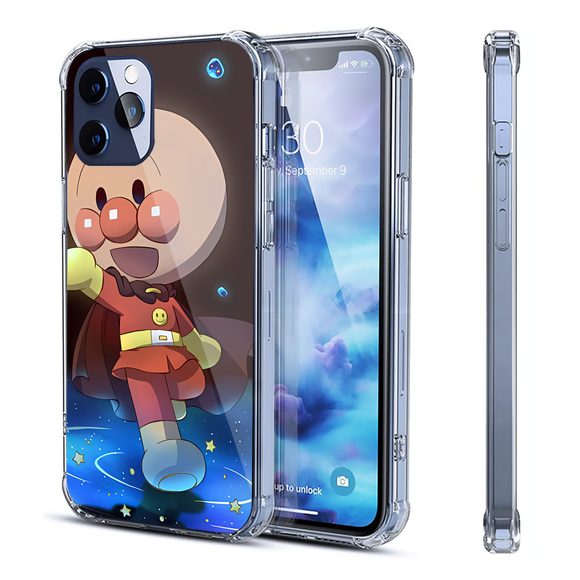 （画像用） アンパンマン Anpanman 【iPhone 12シリーズ対応】透明スマホケース（クリアソフトケース）